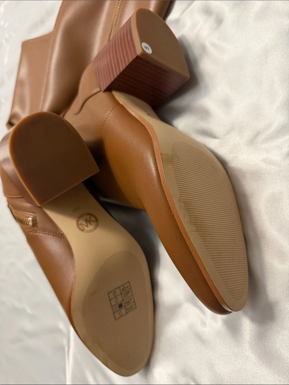 Michael Kors Chestnut Brown Knee High  Block Heel Boots